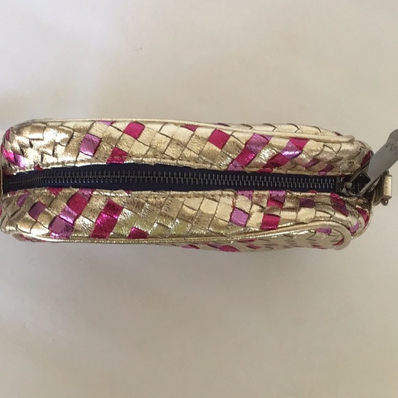 VTG NEIMAN MARCUS GOLD PINK LEATHER WOVEN CROSSBODY CONVERTIBLE CLUTCH B… - Picture 13 of 16